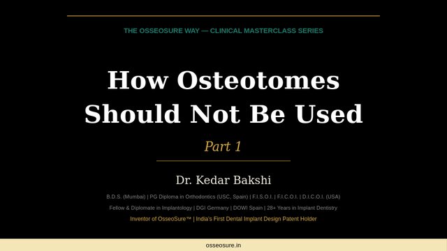 Osteotome Part 1 lecture thumbnail